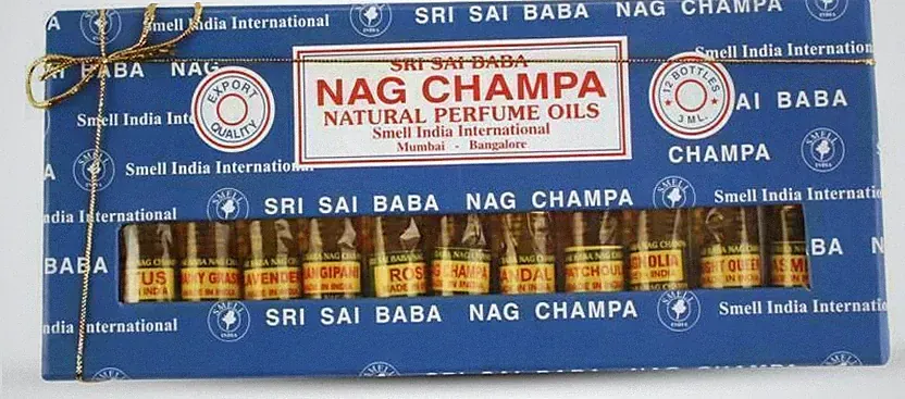 Sri Sai Nag Champa Oils Perfume 12 Bottles Natural Perfume Oil Gift Set 3ml